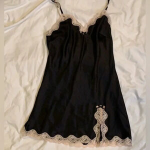 Victoria’s Secret black chemise with cream lace.  Never worn. VS PINK